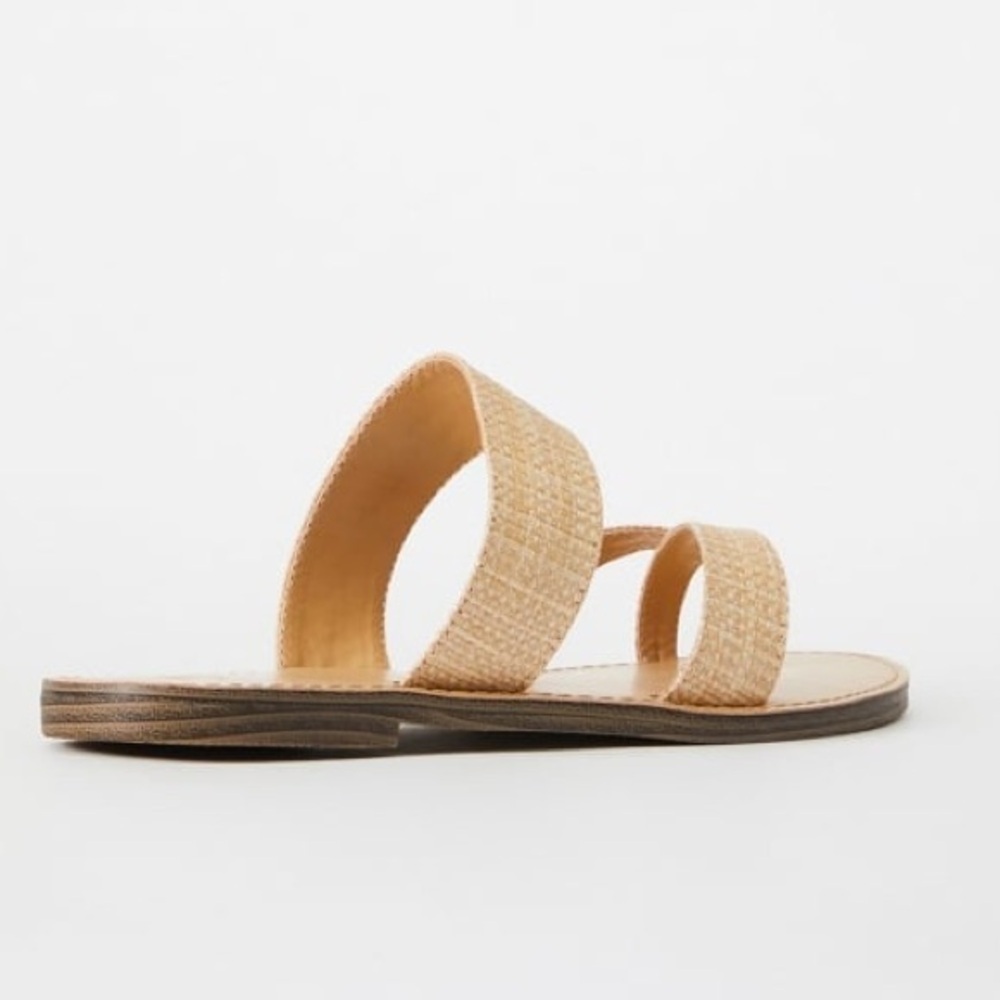 JustFab Women's Jute Natural Tan Flat Sandals Summer Shoes Size 9 New - Picture 4 of 9